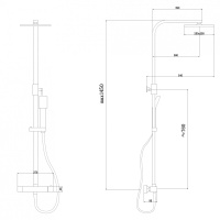 Душевая стойка ABBER Daheim AF8260SPL с термостатом без излива, сатин