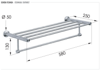 Полка 60 см Remer Minimal INOX Mi70INOXCR, нержавеющая сталь Mi70INOXCR