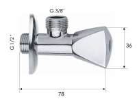 Запорный вентиль 1/2*3/8 Remer 1291238 1291238