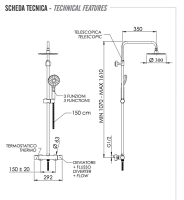 Душевая система термостатическая Remer Elegance EQ32A8MPMD30 EQ32A8MPMD30