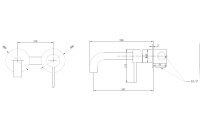Смеситель ABBER Wasser Kreis AF8112B для раковины скрытого монтажа, черный матовый