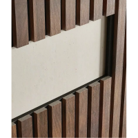 Акустическая стеновая панель, черный войлок, 2750х600х19мм, рейки МДФ дуб Барон темный