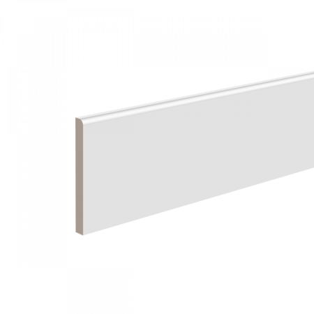 Плинтус напольный из ЛДФ белый Ultrawood арт. Base 1010 p (2000 x 100 x 10 мм.)