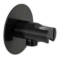 Держатель ручного душа с подключением шланга Remer 337XCFP, черный брашированный хром 337XCFP