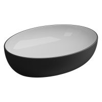 Раковина накладная биколор 55x42 см GSG Ceramic Design Easy EALAVOV55BI000/003, White/Black Matt EALAVOV55BI000/003