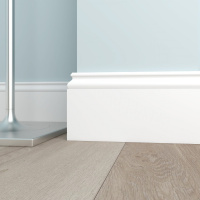 Плинтус напольный из ЛДФ белый Ultrawood арт. Base 5763 p (2000 x 133 x 15 мм.)