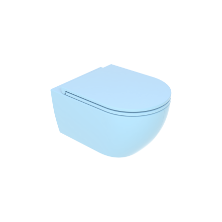 Чаша подвесного унитаза со смывом Smart Clean GSG Ceramic Design Like LKWCSO023, голубой матовый LKWCSO023