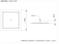 Верхний душ с шарнирным соединением 40 см Remer 357UFS40BOX, белый матовый 357UFS40BOX