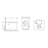 Комплект ABBER подвесной унитаз Rechteck AC1202P белый с импульсным смывом с инсталляцией AC0101P