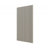 Акустическая стеновая панель, черный войлок, 1200х600х21мм, рейки МДФ, шпон дуб клэр светлый