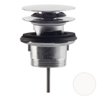 Донный клапан с переливом для ванны click-clack 1”1/2 OMP Tea Clicker 8334.060.6.XD, белый матовый 8334.060.6.XD