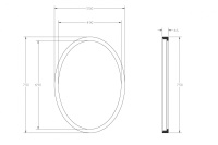 Зеркало для ванной ABBER Stein AS6610R с подсветкой, красное