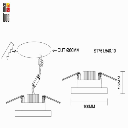 Встраиваемый светильник ST Luce 10W ST751.548.10