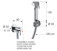 Гигиенический комплект с запорным вентилем Remer 332REZ 332REZ