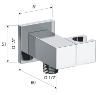 Держатель ручного душа с подключением шланга Remer 337SNO, черный матовый 337SNO