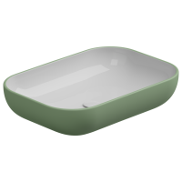 Раковина накладная биколор 60x42 см GSG Ceramic Design Easy EALAVRE60BI000/031, White/Salvia Matt EALAVRE60BI000/031