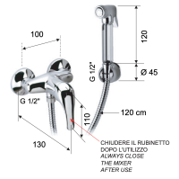 Гигиенический душ со смесителем Remer C332REZVO, латунь состаренная C332REZVO