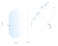 Зеркало ABBER Kontur AG6303S-1.0 с подсветкой, сенсорный выключатель, диммер