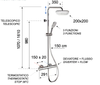 Душевая система термостатическая Remer EQ32A8CPAD20 EQ32A8CPAD20