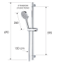 Душевая стойка с ручным душем и шлангом Remer 315R318MP 315R318MP