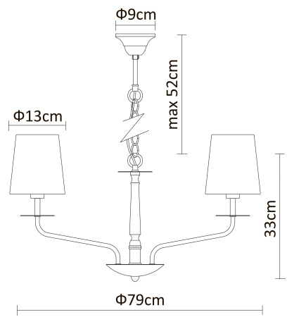 Светильник подвесной Arte Lamp A1048 40W E14 2600-2900К (теплый) A1048LM-10CC