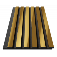 Комплект акуст.панелей, черный войлок, 600х300х19мм, рейки ЭКОПОЛИМЕР, желтое золото/2шт.