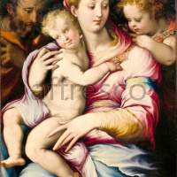 Картина: Франческо Сальвиати, Святая семья и Иоанн Креститель