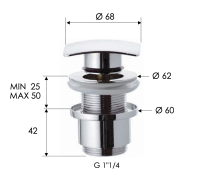 Донный клапан без перелива 1”1/4 Remer 904SCC2114 904SCC2114
