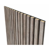 Акустические стеновые панели, 1200х600 мм, войлок, рейки МДФ, дуб дымчатый