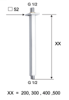 Кронштейн потолочный для верхнего душа 30 см Remer 347S30NP, никель брашированный 347S30NP