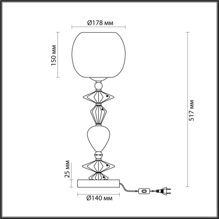 Настольная лампа Odeon Light BIZET E14 1*40W 4855/1T
