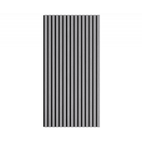 Акустическая стеновая панель, черный войлок, 1200х600х21мм, рейки МДФ, шпон дуб ардженто светло-серый