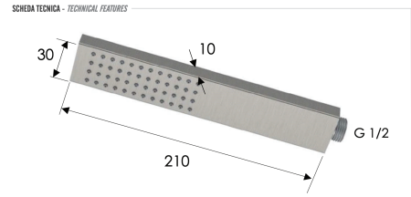 Ручной душ Remer INOX SS317RRX, нержавеющая сталь SS317RRX
