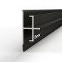 Профиль алюминиевый теневой соединительный Decaro D1181 Black anodizer Черный 3000×21,51×9,7