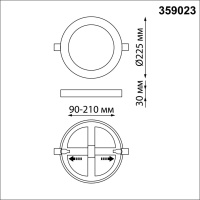 Светильник встраиваемый светодиодный (три сценария работы) NovoTech SPAN LED 3К 18W+6W 10-265V 1680Лм 359023 SPOT