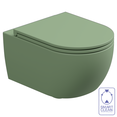 Чаша подвесного унитаза биколор GSG Ceramic Design Like LKWCSOBI000/031, White/Salvia Matt LKWCSOBI000/031