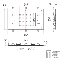 Верхний душ потолочный с подсветкой 70x40 см Remer 357RR7040N2CW 357RR7040N2CW