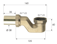 Сифон для слива-перелива 1"1/2 Remer 98112 98112