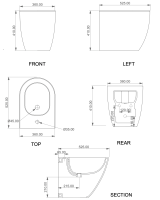 Биде приставное GSG Ceramic Design Like LKBI01000, белый глянцевый LKBI01000