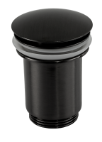Донный клапан без перелива 1”1/4 Remer 904CC114СFP, черный брашированный хром 904CC114CFP