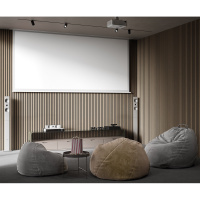 Акустическая стеновая панель, черный войлок, 1200х600х21мм, рейки МДФ, шпон дуб латте бежевый