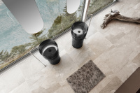 Раковина отдельностоящая прозрачная ABBER Kristall AT2701Onyx черная