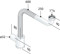 Cифон мебельный 1"1/4 OMP Tea 1950.600.5 1950.600.5