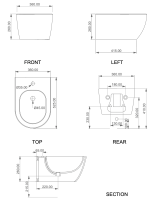 Биде подвесное GSG Ceramic Design Like LKBISO038, Fumo Matt LKBISO038
