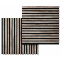 Акустические стеновые панели, 600х600 мм, войлок, рейки МДФ, дуб дымчатый