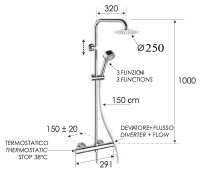 Душевая система термостатическая Remer Elegance EQ32XUFM25 EQ32XUFM25