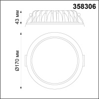 Встраиваемый светильник NovoTech DRUM IP44 LED 4000K 20W 358306 SPOT
