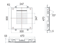 Верхний душ потолочный 50 см Remer INOX SS357SFS50C SS357SFS50C