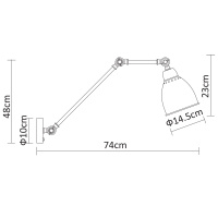 Настенный светильник поворотный с выключателем Arte Lamp A2055 A2055AP-1AB