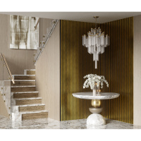 Комплект акустических панелей, черный войлок, 1200х300х19мм, рейки ЭКОПОЛИМЕР, золото матовое/2шт.